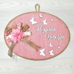 Lora Davet Kız Bebek Odası Kapı Süsü, Hastane Kapı Süsü, Duvar Süsü, Isim Tabelası, Bebek Çelengi (1 Adet) Pembe - 36007