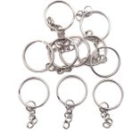 Lora Wedding 10 Adet 25 mm Gümüş Renkli Anahtarlık Halkası Makrome