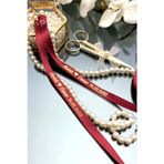 Loradekor Söz Nişan Yüzük Kurdelesi (Dökülen inci, Altın Yazı) Bordo (1 Adet) Bordo 42253