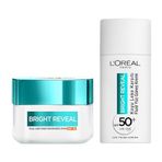L’Oréal Paris Bright Reveal 50 ml Koyu Leke Karşıtı, Cilt Tonu Eşitleyici Spf50 Nemlendirici Krem Niasinamid & Spf 50+ 50 ml Koyu Leke Karşıtı Fluid Günlük Yüz Güneş Kremi Cilt Bakım Seti