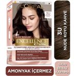L'Oréal Paris Excellence Creme Nude Renkler 3U Nude Koyu Kahve Saç Boyası