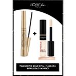 L'Oréal Paris Infaillible Tüm Yüze Uygulanabilir Kapatıcı 322 Ivory Concealer & Telescopic Gold Maskara - Siyah