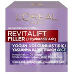 L'Oréal Paris Revitalift Filler Yoğun Dolgunlaştırıcı Gece Kremi 50ml Hyaluronik Asit Sıkılaştırıcı Etki