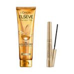 L'Oréal Paris Telescopic Maskara Siyah Elseve Mucizevi Yağ Saç Güzelleştirici Krem 150 ml Her Saç Tipi Makyaj Seti