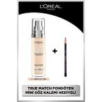 L'Oréal Paris ''True'' Match 1n Fondöten & Khol Black Cosnat Göz Kalemi L'Oréal Uzun Süre Kalıcı Pürüzsüz Bitiriş