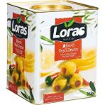 Loras Biber Dolgulu Yeşil Zeytin Teneke 10.000 gr (291-320) - 10 kg