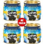 Loras Gemlik Siyah Zeytin Teneke Mega 1400 gr 4'lü - 1,4 kg