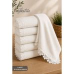 Lorateks Eliz | 6 Adet 30x50cm Güpürlü - Dantelli Mutfak Havlu Seti | Çeyizlik Dantel Detaylı Havlu | El Havlusu | Mutfak Havlusu | Havlu | El Yüz Havlusu