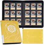 Lorcana Kartları için Bağlayıcı, 500 Cepli Premium 9 Cepli Ticaret Kartı Albümü ve Lorcana Kartları, Jetonlar ve Kurallar sayfasıyla uyumlu Playmat - Klasik Sarı