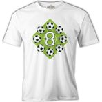 Lord T-Shirt 8 Years Old Birthday With Soccer Balls On The Field Beyaz Erkek Tshirt