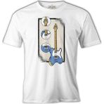 Lord T-Shirt A Blue Electric Guitar And Its Parts Beyaz Erkek Tshirt - 3XL