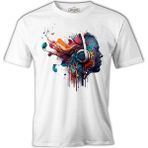 Lord T-Shirt A Digital Person Listening To Music With Headphones Beyaz Erkek Tshirt - 2XL