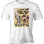 Lord T-Shirt A Foot Kicking A Soccer Ball Beyaz Erkek Tshirt - 2XL