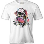 Lord T-Shirt All Owl - Baykuş Beyaz Erkek Tshirt - 2XL