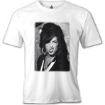 Lord T-Shirt Amy Winehouse - Back To Black Beyaz Erkek Tshirt - XL
