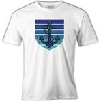 Lord T-Shirt Anchor On A Blue Toned Background Beyaz Erkek Tshirt - 3XL