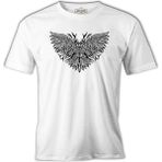 Lord T-Shirt Angry Owl Tattoo Beyaz Erkek Tshirt