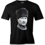Lord T-Shirt Atatürk - Portre Apolet Siyah Erkek Tshirt - M