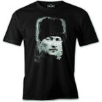 Lord T-Shirt Atatürk - Portre Mavi Siyah Erkek Tshirt