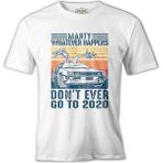Lord T-Shirt Back To The Future - Don't Go To 2020 Beyaz Erkek Tshirt - XL
