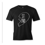 Lord T-Shirt Best Friends Kalp 1/2-2 Siyah Erkek T-shirt