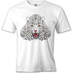 Lord T-Shirt Beyaz Leopar Beyaz Erkek Tshirt - M