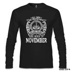 Lord T-Shirt Burç Born in November Men Erkek Siyah Sweatshirt