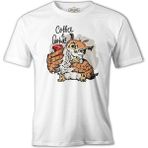Lord T-Shirt Coffee And Biscuits - Baykuş Beyaz Erkek Tshirt