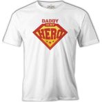 Lord T-Shirt Daddy Is My Hero Logo Beyaz Erkek Tshirt - 3XL
