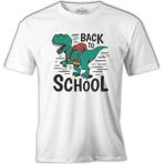 Lord T-Shirt Dinosaur Back To School With The Bag Beyaz Erkek Tshirt - M
