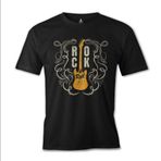 Lord T-Shirt ES-1218 Siyah Rock 'n Roll Guitar Erkek T-shirt