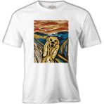 Lord T-Shirt Golden Retriever In Scream Beyaz Erkek Tshirt - 2XL