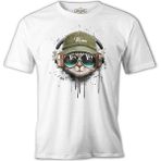 Lord T-Shirt Hat Style - Kedi Beyaz Erkek Tshirt - M