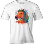 Lord T-Shirt Horse With Colorful Hair Beyaz Erkek Tshirt