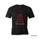 Lord T-Shirt Keep Calm and Speak English Siyah Erkek T-shirt