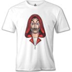 Lord T-Shirt La Casa De Papel - The Mask Beyaz Erkek Tshirt