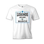 Lord T-Shirt Legends Born In March Beyaz Erkek T-Shirt