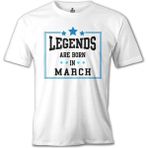 Lord T-Shirt Legends Born In March Beyaz Erkek Tshirt - XL