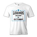 Lord T-Shirt Legends Born in October - Star Beyaz Erkek T-shirt