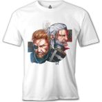 Lord T-Shirt Llord T-Shirt The Witcher - Geralt Vs Solid Snake Beyaz Erkek T-Shirt - 2XL