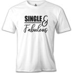 Lord T-Shirt LordT-Shirt Single And Fabulous Beyaz Erkek Tshirt - XXXL