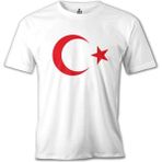 Lord T-Shirt LordT-Shirt Türk Bayraği - Ay Yildiz Beyaz Erkek Tshirt - XL