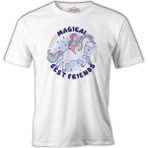 Lord T-Shirt Magical Friends With Unicorn Beyaz Erkek Tshirt - XL