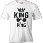 Lord T-Shirt Masa Tenisi - King Of Ping Pong Beyaz Erkek Tshirt - XL