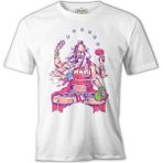 Lord T-Shirt Masa Tenisi - Yoga Ping Pong Beyaz Erkek Tshirt - 3XL