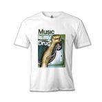 Lord T-Shirt Music is my Drug Beyaz Erkek T-shirt