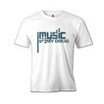 Lord T-Shirt Music İs My Drug Logo Beyaz Erkek T-Shirt