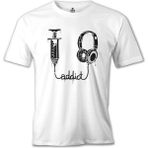 Lord T-Shirt Müzik - Addict Beyaz Erkek Tshirt - XL