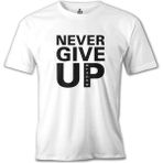 Lord T-Shirt Never Give Up Black Beyaz Erkek Tshirt - XXXL
