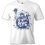 Lord T-Shirt New York Özgürlük Anıtı Beyaz Erkek T-Shirt